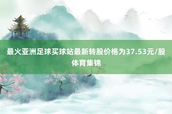 最火亚洲足球买球站最新转股价格为37.53元/股体育集锦