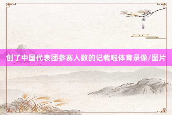 创了中国代表团参赛人数的记载啦体育录像/图片